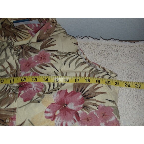Bahama Beach Floral Dress Size L Sleeveless Midi Maxi Pockets Hawaiian Resort - Picture 5 of 10